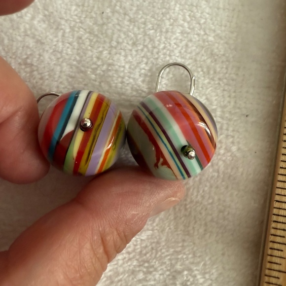 vintage Sobral pop art bullseye earrings, french back - Picture 2 of 3